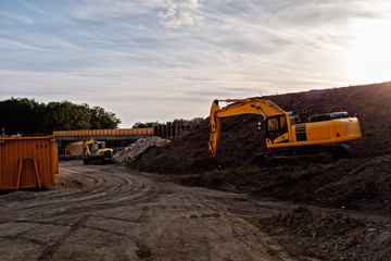 bagger auf baustelle