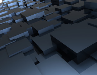 abstract background of cubes . 3d rendered illustrationa