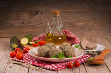 Meatballs with tomato sauce. 