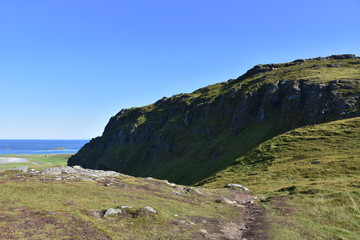 Norwegen, Lofoten, Ryten, Berg, Flakstad, Medvoll, Aussichtsberg, wandern, bergsteigen, Ramberg, Leknes, Sandbotnen, Yttersand, Fuklhuken, Middagstinden, Kvalvika