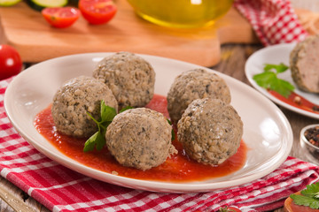 Meatballs with tomato sauce. 