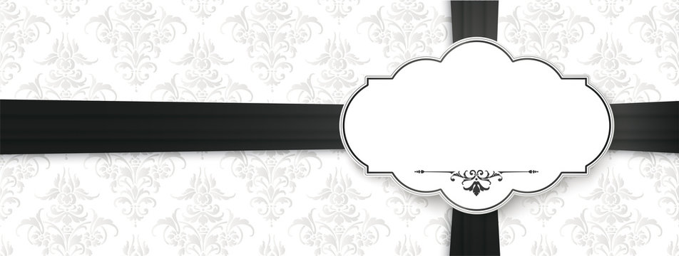 Ornaments Obituary Emblem Black Ribbon Cross Header