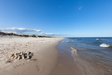 Deserted beach in Sandhammaren, Sweden.