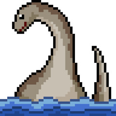 Obraz premium vector pixel art sea monster