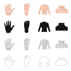 Vector illustration of human and part logo. Set of human and woman stock vector illustration.