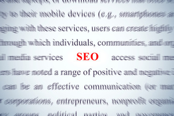 SEO word on focus