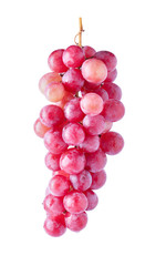 Red ripe grapes on white background