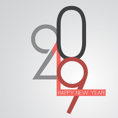 Best Wishes - Retro Style Happy New Year Greeting Card or Background, Creative Design Template - 2019