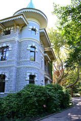 Wood stone of the old building of the sanatorium of Gurzuf 