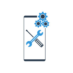 Phone Repair Logo vector. Smart phone device repair symbol.