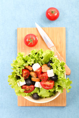 vegetable salad on board