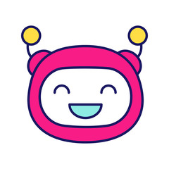 Laughing robot emoji color icon