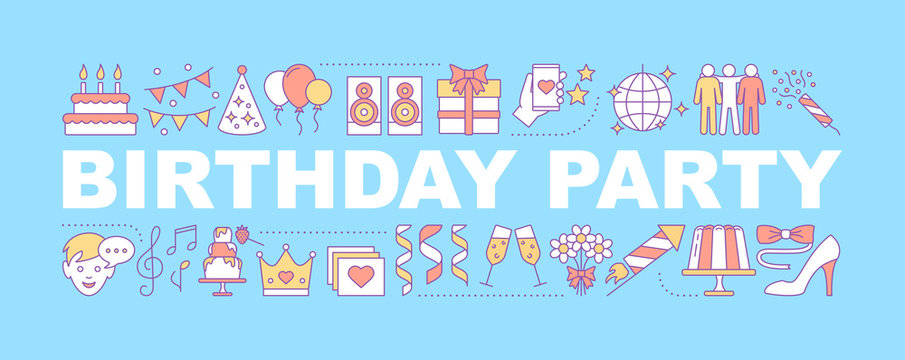 Birthday party word concepts banner