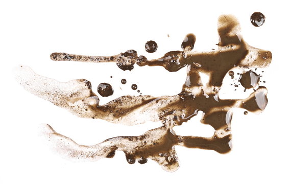 Wet mud, stains texture isolated on white background, top view © dule964