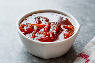 Homemade Organic Cherry Tomato Jam in Bowl / Marmalade with Tomatoes.