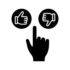 Fototapeta premium Like and dislike buttons click glyph icon