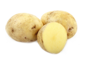 heap of potato isolated on white background