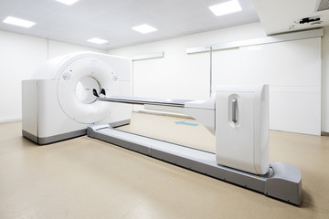CT (Computed tomography) scanner in hospital laboratory.