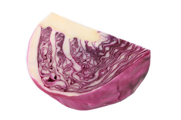 Obraz premium slice of purple cabbage isolated on white