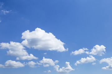 White cloud over blue sky, season and weather concept background