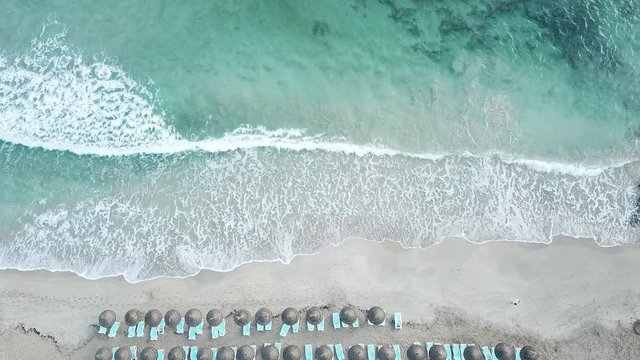 beach with waves from above
