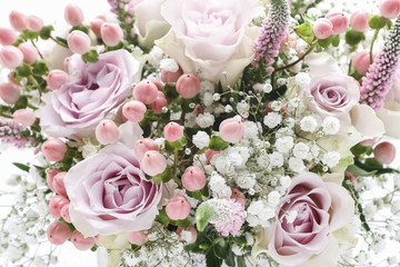 Wedding bouquet with pink roses