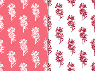 abstract floral seamless pattern with leaves