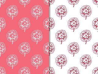 Floral abstract seamless pattern leaves