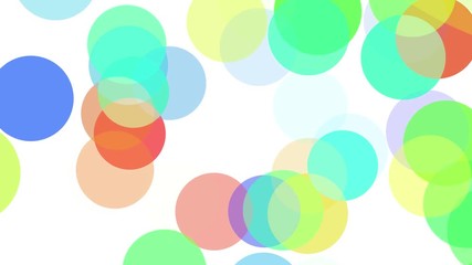 Abstract background animation with bright colorful circles floating. Animation of bubbles. Backdrop texture with motion.