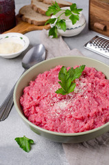 Traditional beetroot risotto