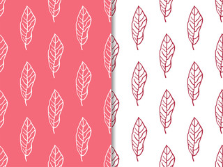 Floral abstract seamless pattern leaves