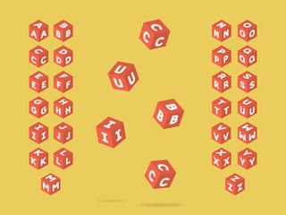 Cubic font. Vector alphabet