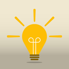 Flat light bulb energy power icon.