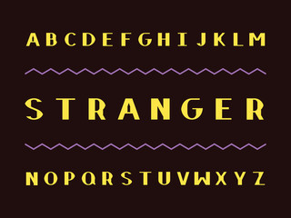 Stranger font. Vector alphabet
