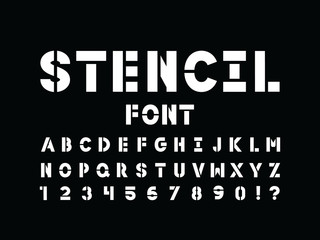 6960992 Stencil font. Vector alphabet