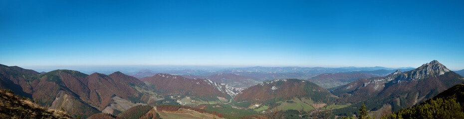 Fototapeta premium Mountain panorama in national nature reservation Mala Fatra, Slovak Republic