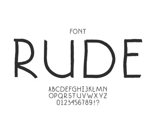 6403932 Rude font. Vector alphabet