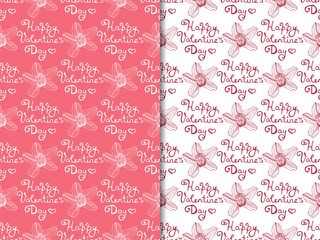 Fototapeta premium Valentine's Day seamless pattern with orchid flower