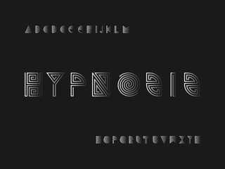 6960997 Hypnosis font. Vector alphabet