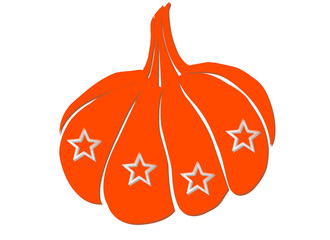 Isolated object - pumpkin with stars