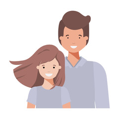 father with his daughter smiling avatar character