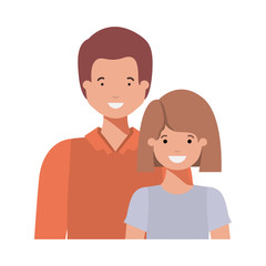 father with his daughter smiling avatar character