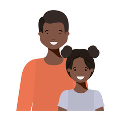 father with his daughter smiling avatar character