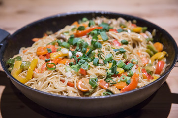 Vegetable stir-fry with soy sauce