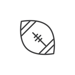 Rugby football ball outline icon. linear style sign for mobile concept and web design. American football simple line vector icon. Symbol, logo illustration. Pixel perfect vector graphics