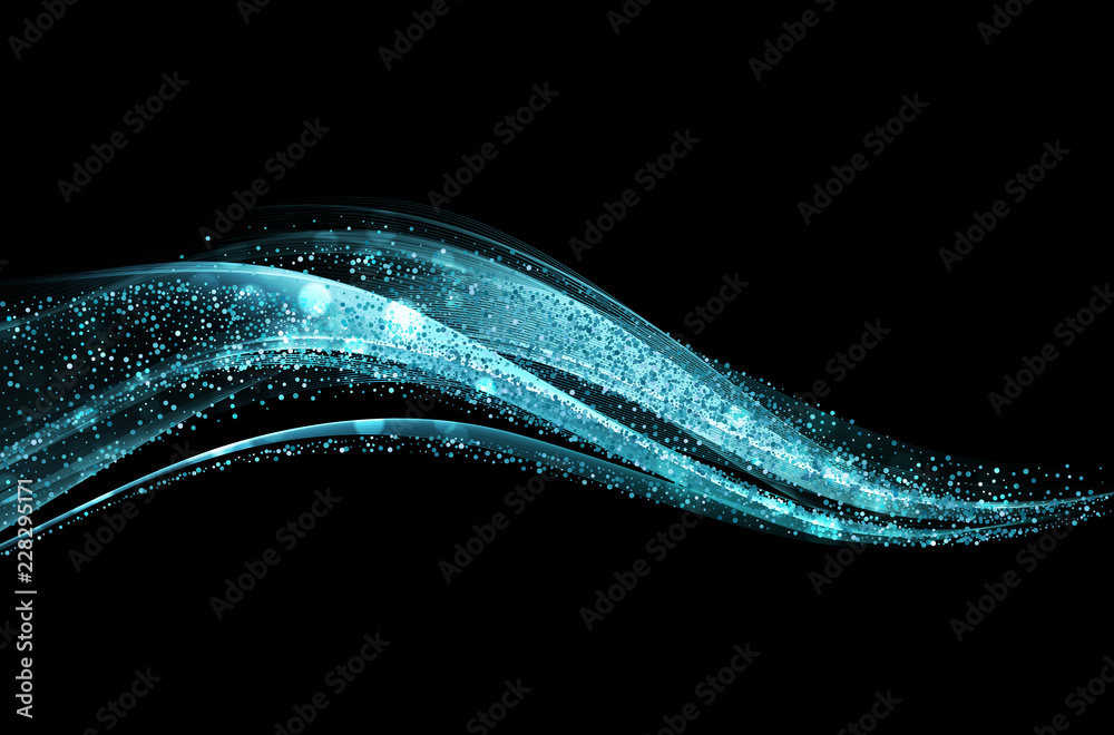 Aufkleber abstract shiny color gold wave design element