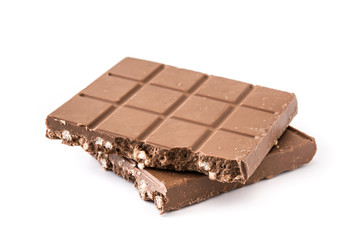 Christmas chocolate nougat isolated on white background

