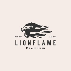 lion fire flame logo vector illustration tattoo
