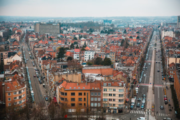 Brussels' Cityscape viewed from the top of Basilica of the Sacred Heart Koekelberg