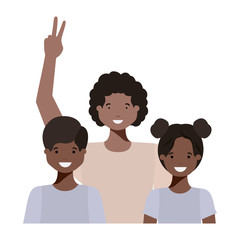 family smiling and waving avatar character